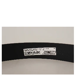 Blue Patent Leather Vernice Silver Logo Buckle Belt