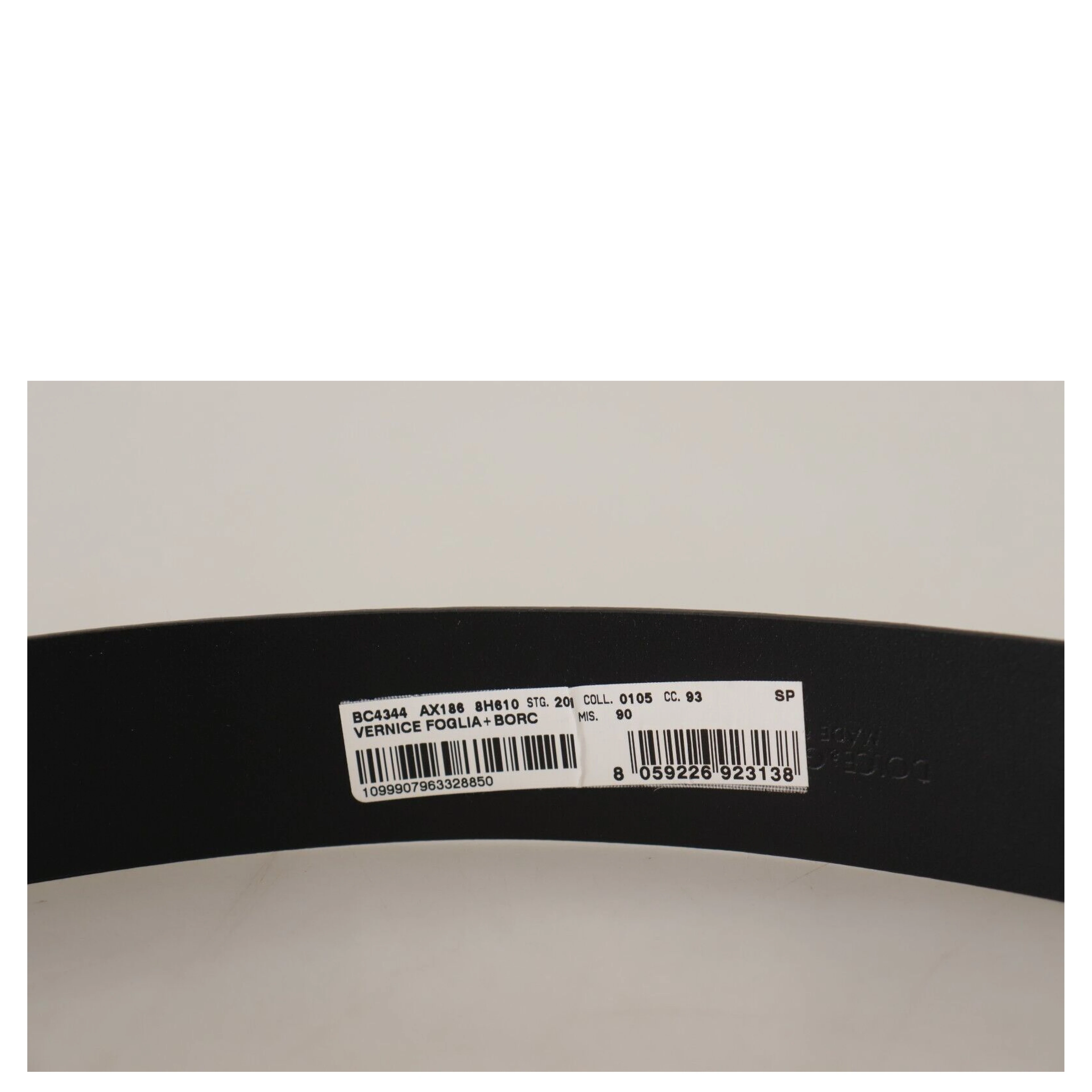 Blue Patent Leather Vernice Silver Logo Buckle Belt