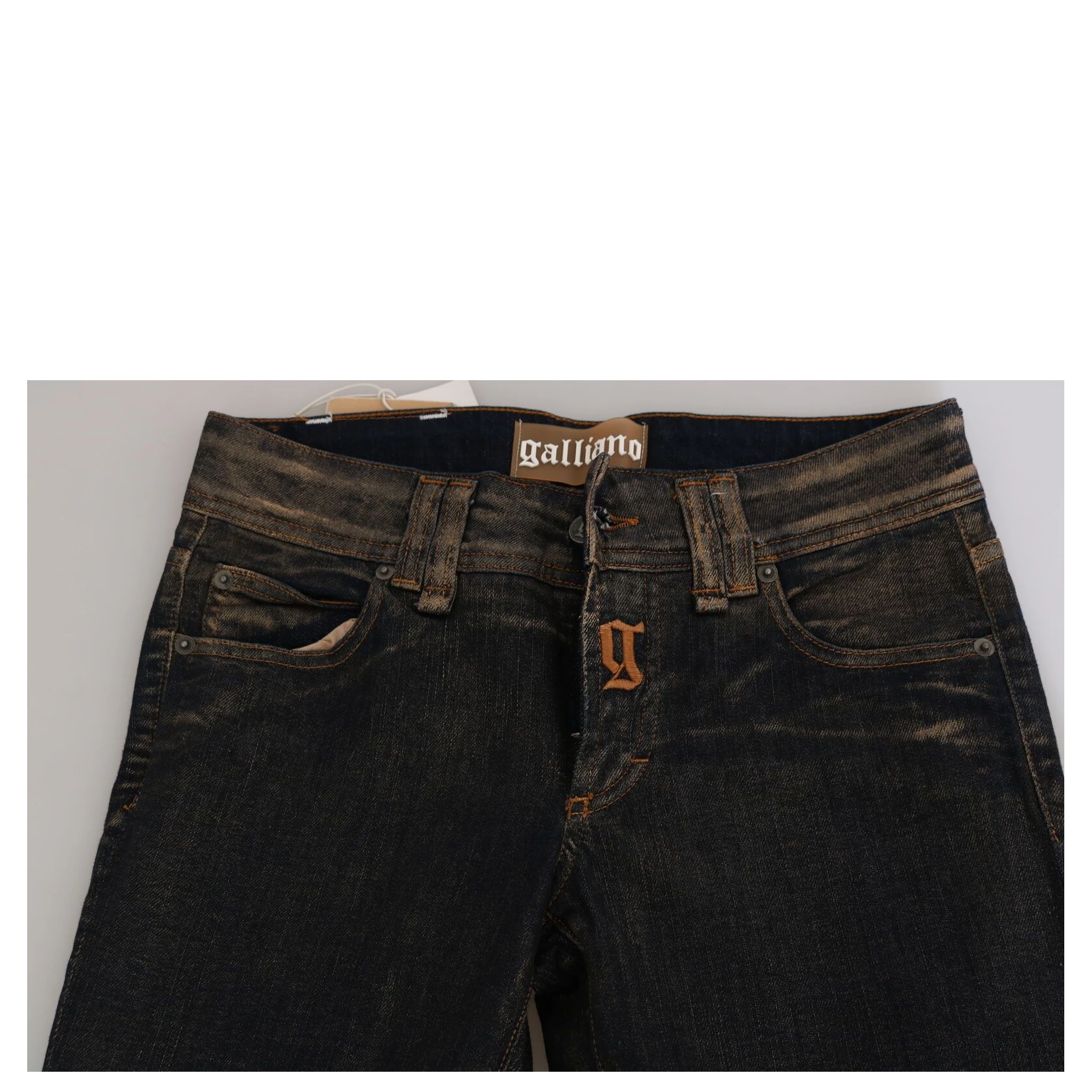 Black Washed Mid Waist Flared Denim Pants Cotton