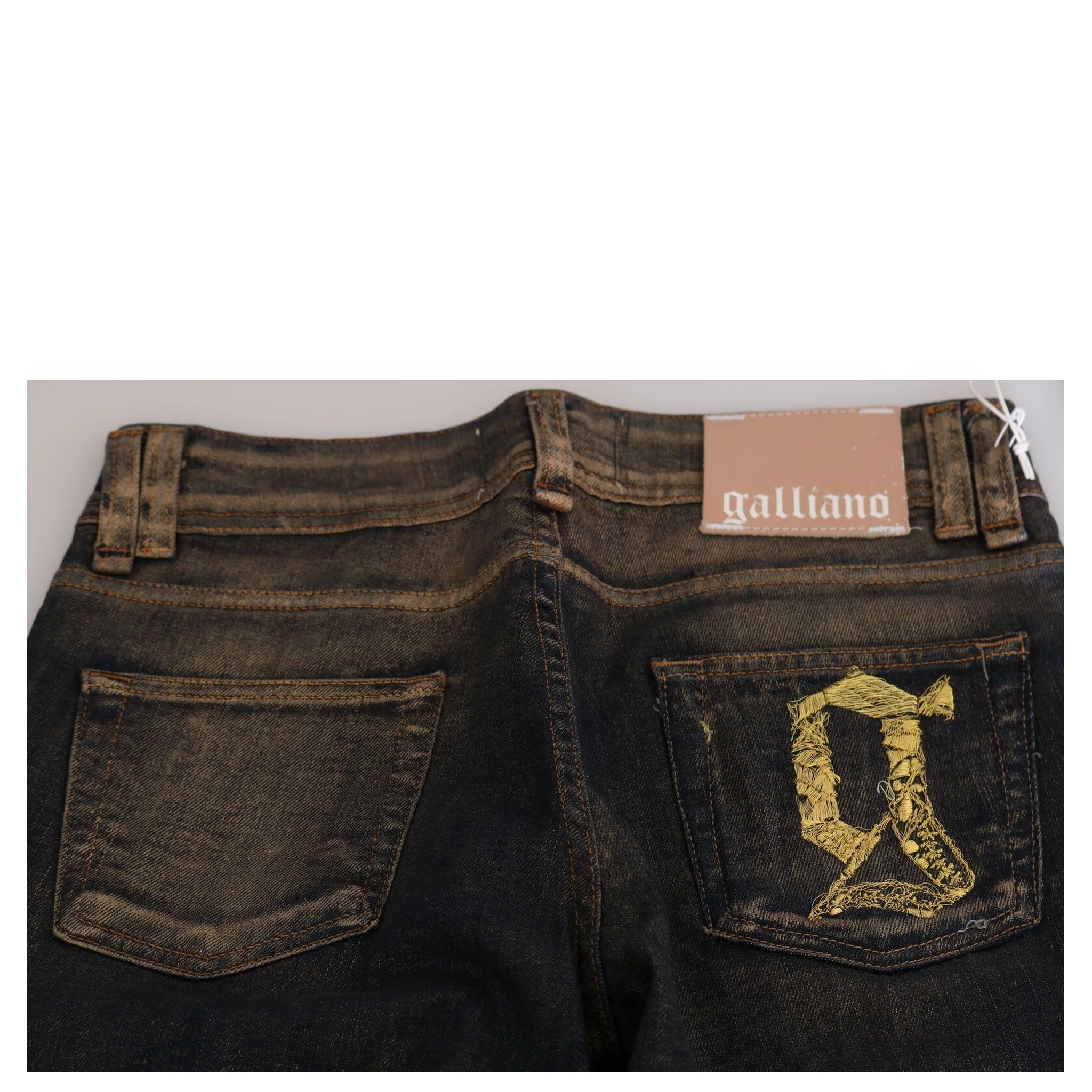 Black Washed Mid Waist Flared Denim Pants Cotton