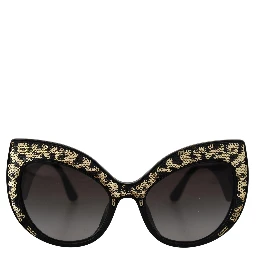 Black Gold Sequin Butterfly Polarized DG4326 Sunglasses