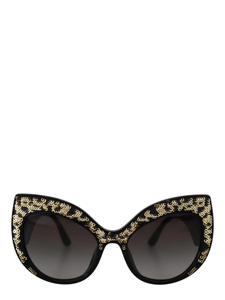 Black Gold Sequin Butterfly Polarized DG4326 Sunglasses