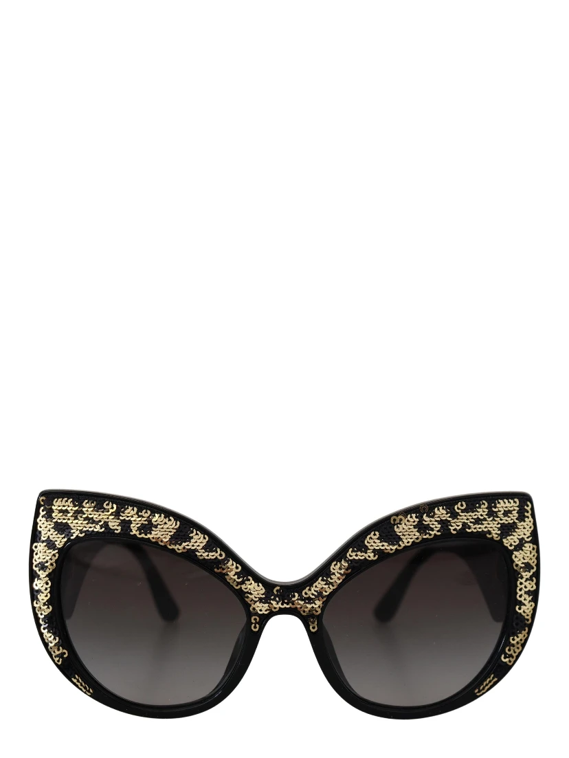 Black Gold Sequin Butterfly Polarized DG4326 Sunglasses