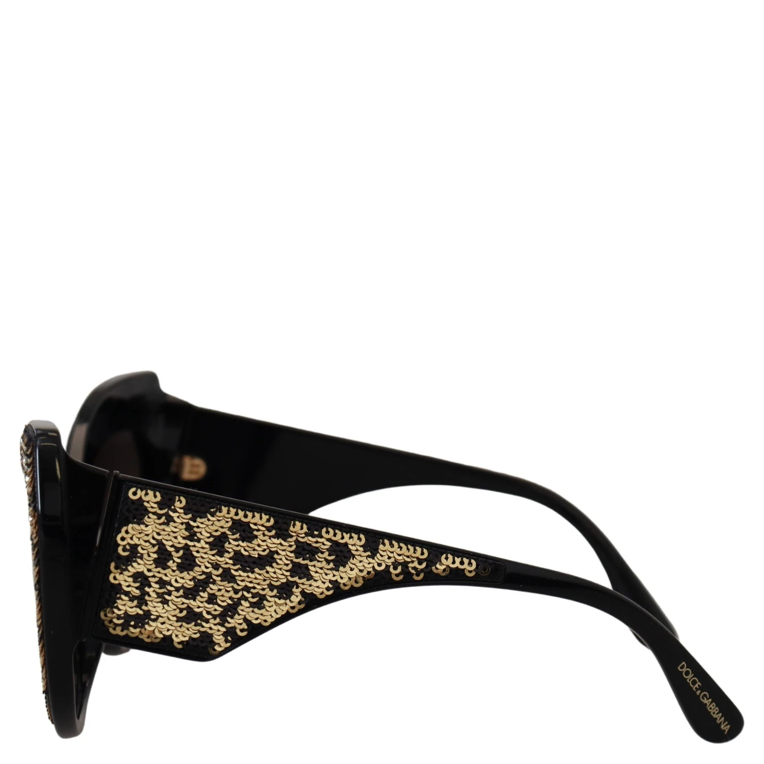 Black Gold Sequin Butterfly Polarized DG4326 Sunglasses