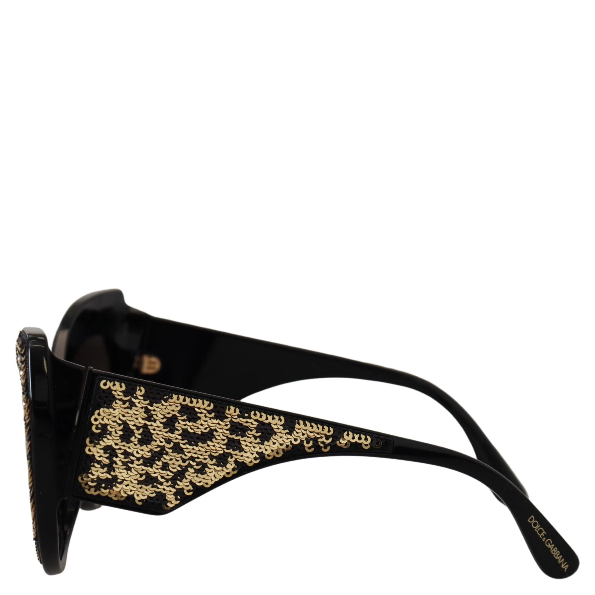 Black Gold Sequin Butterfly Polarized DG4326 Sunglasses