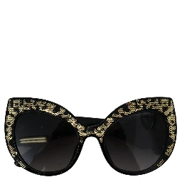 Black Gold Sequin Butterfly Polarized DG4326 Sunglasses