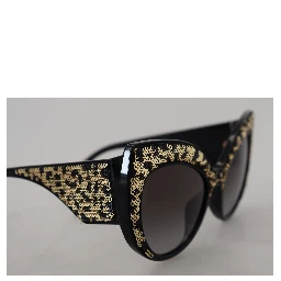 Black Gold Sequin Butterfly Polarized DG4326 Sunglasses