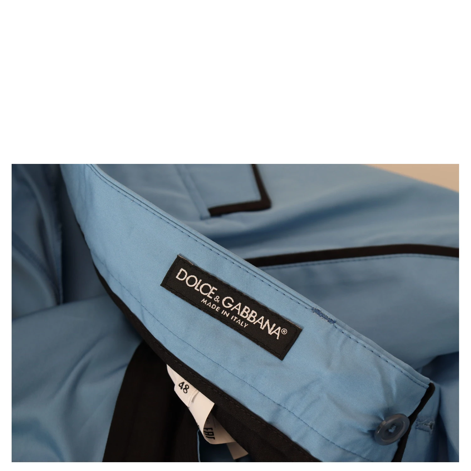 Blue Cotton Silk Trousers Chinos Pants