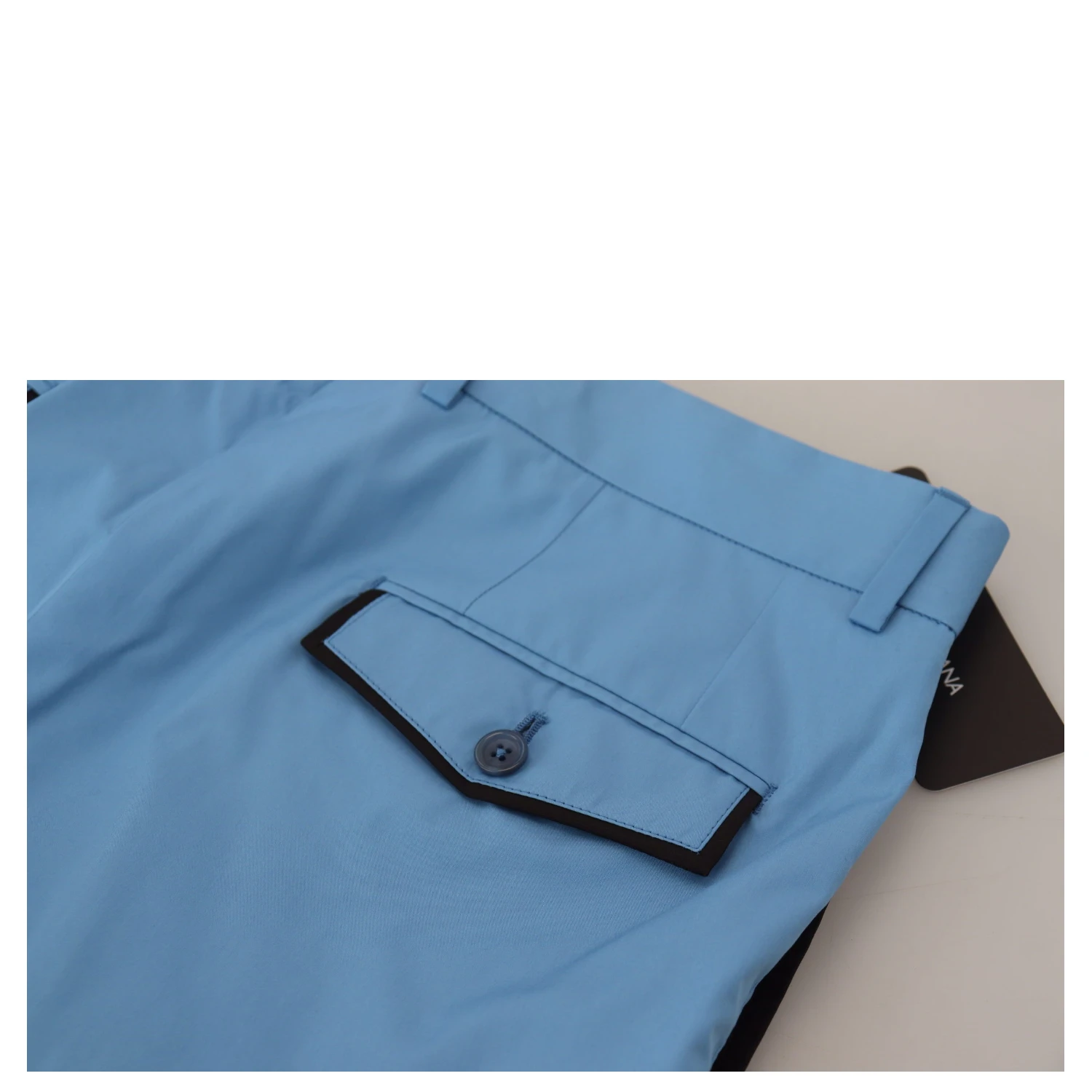 Blue Cotton Silk Trousers Chinos Pants