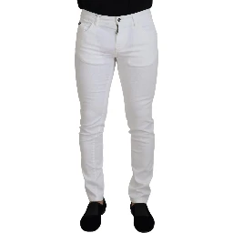 White Slim Skinny Stretch Cotton Denim Jeans