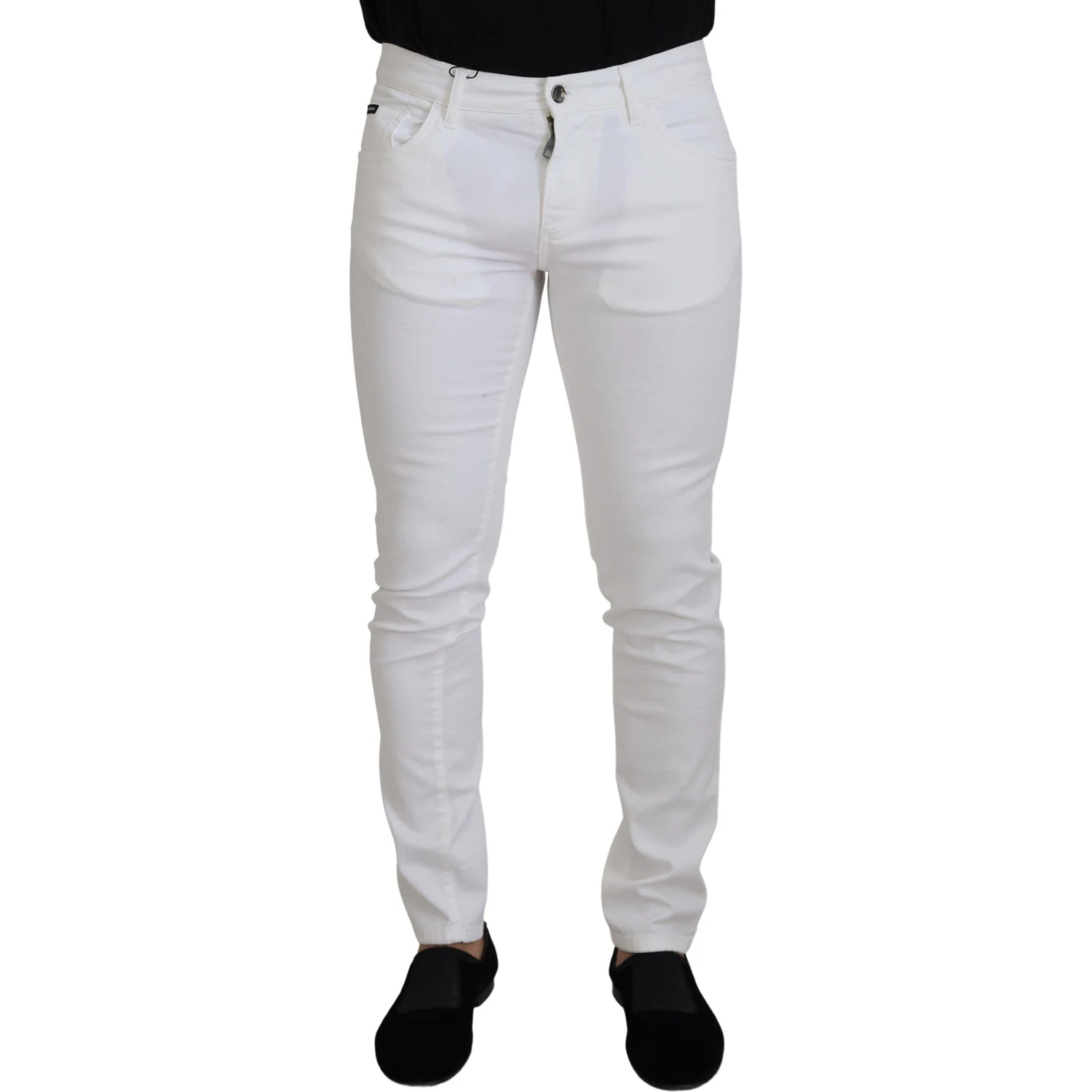 White Slim Skinny Stretch Cotton Denim Jeans