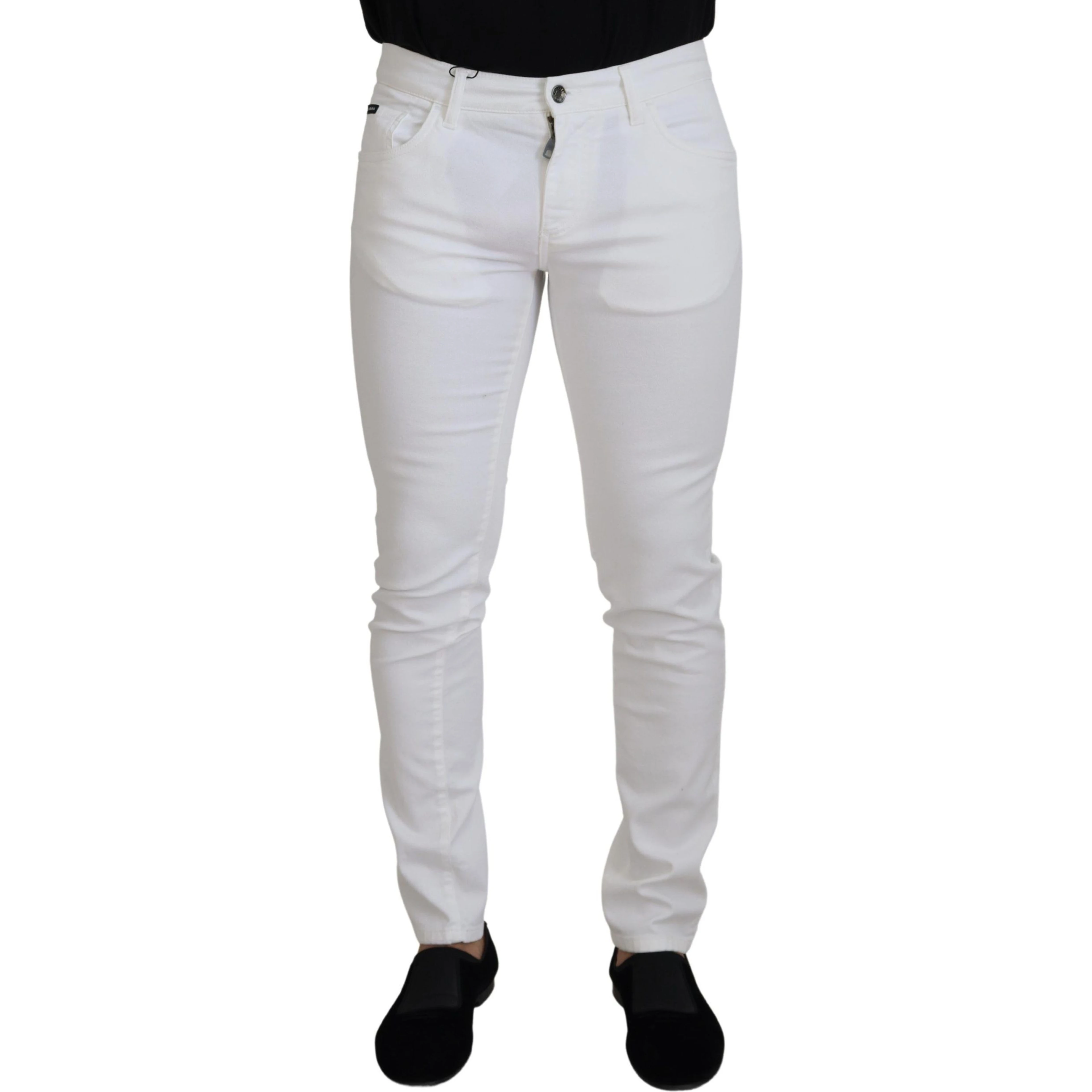 White Slim Skinny Stretch Cotton Denim Jeans