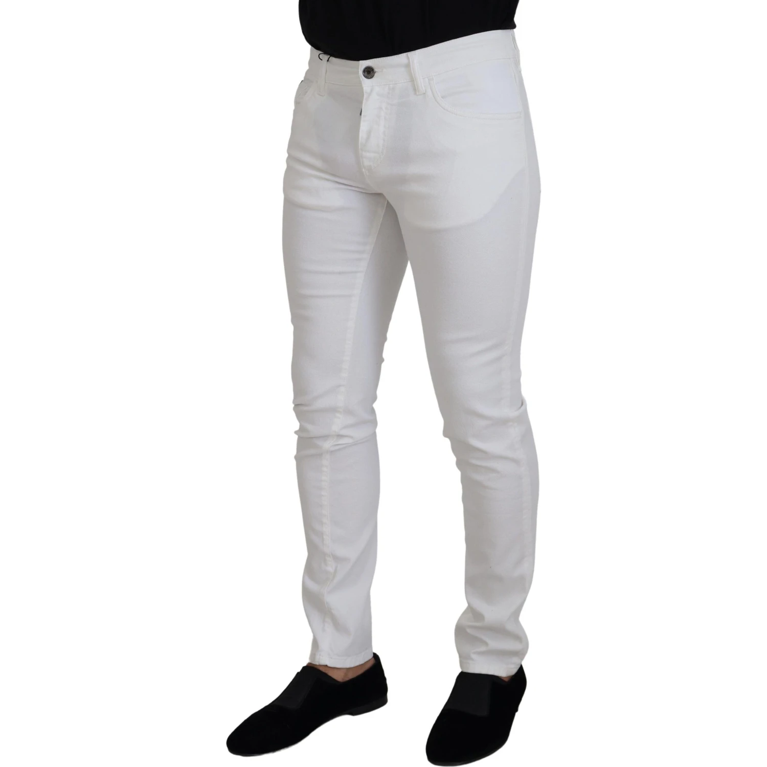 White Slim Skinny Stretch Cotton Denim Jeans