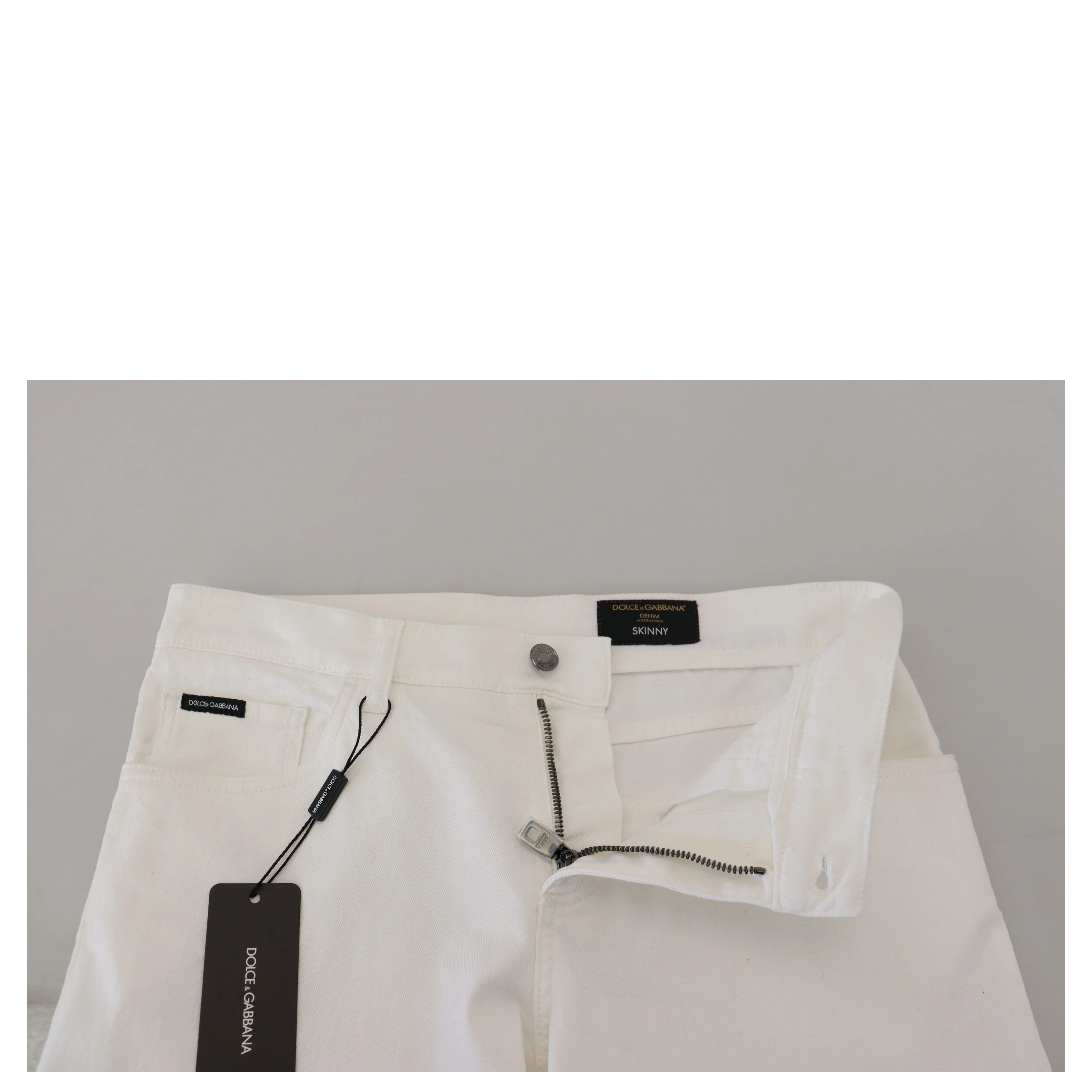 White Slim Skinny Stretch Cotton Denim Jeans