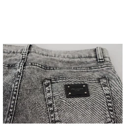 Gray Slim Fit Wash Stretch Cotton Denim Jeans