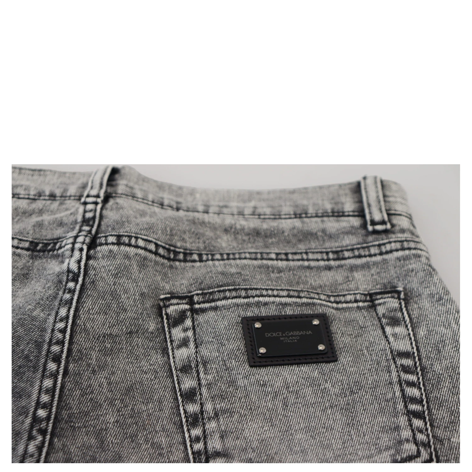 Gray Slim Fit Wash Stretch Cotton Denim Jeans