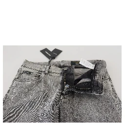 Gray Slim Fit Wash Stretch Cotton Denim Jeans