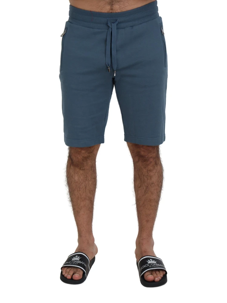Blue Cotton Bermuda Casual Mens Shorts