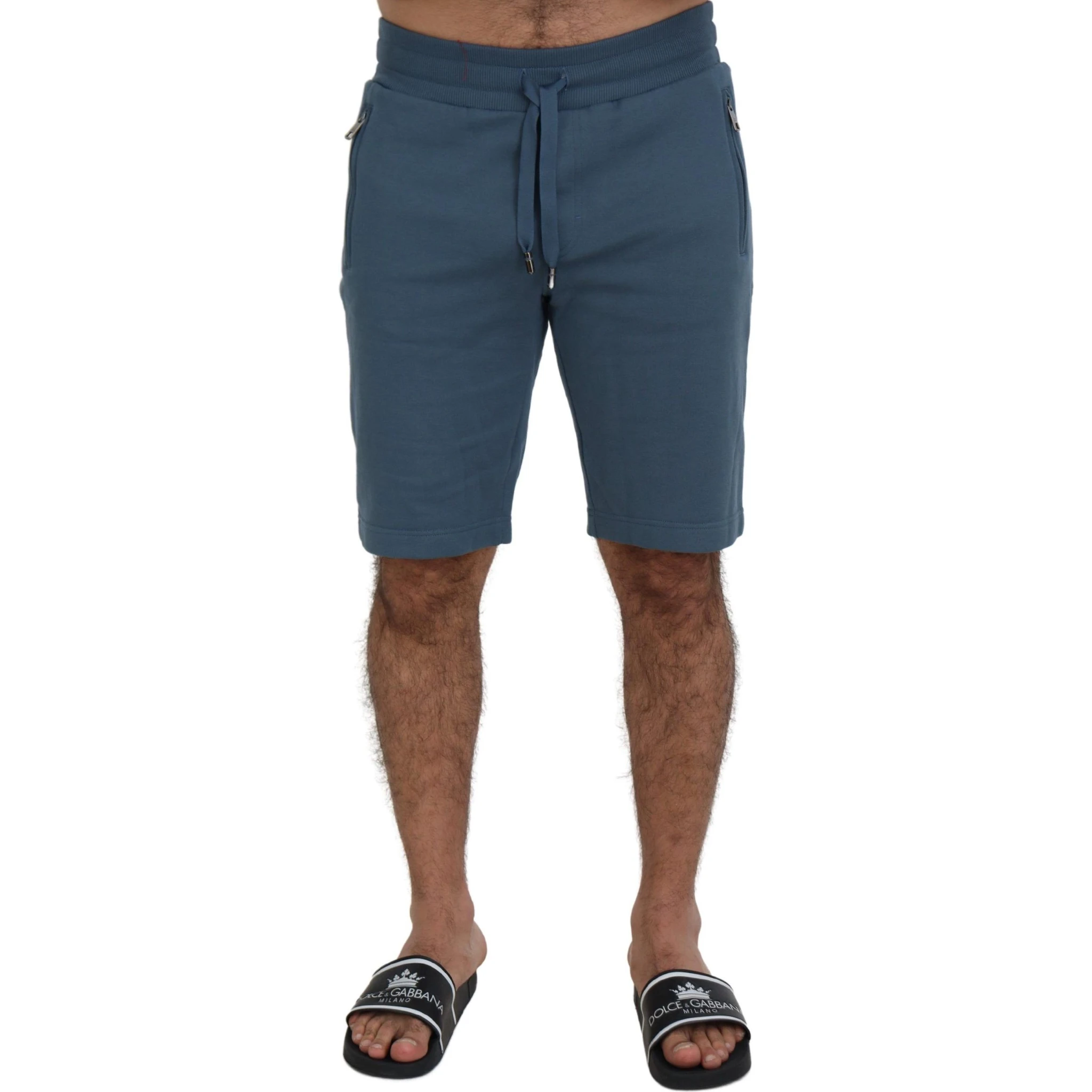 Blue Cotton Bermuda Casual Mens Shorts