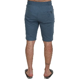 Blue Cotton Bermuda Casual Mens Shorts