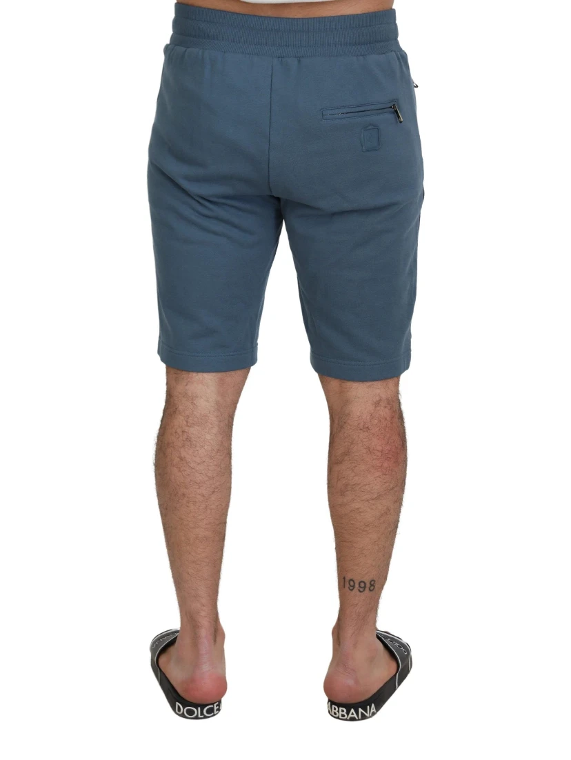 Blue Cotton Bermuda Casual Mens Shorts