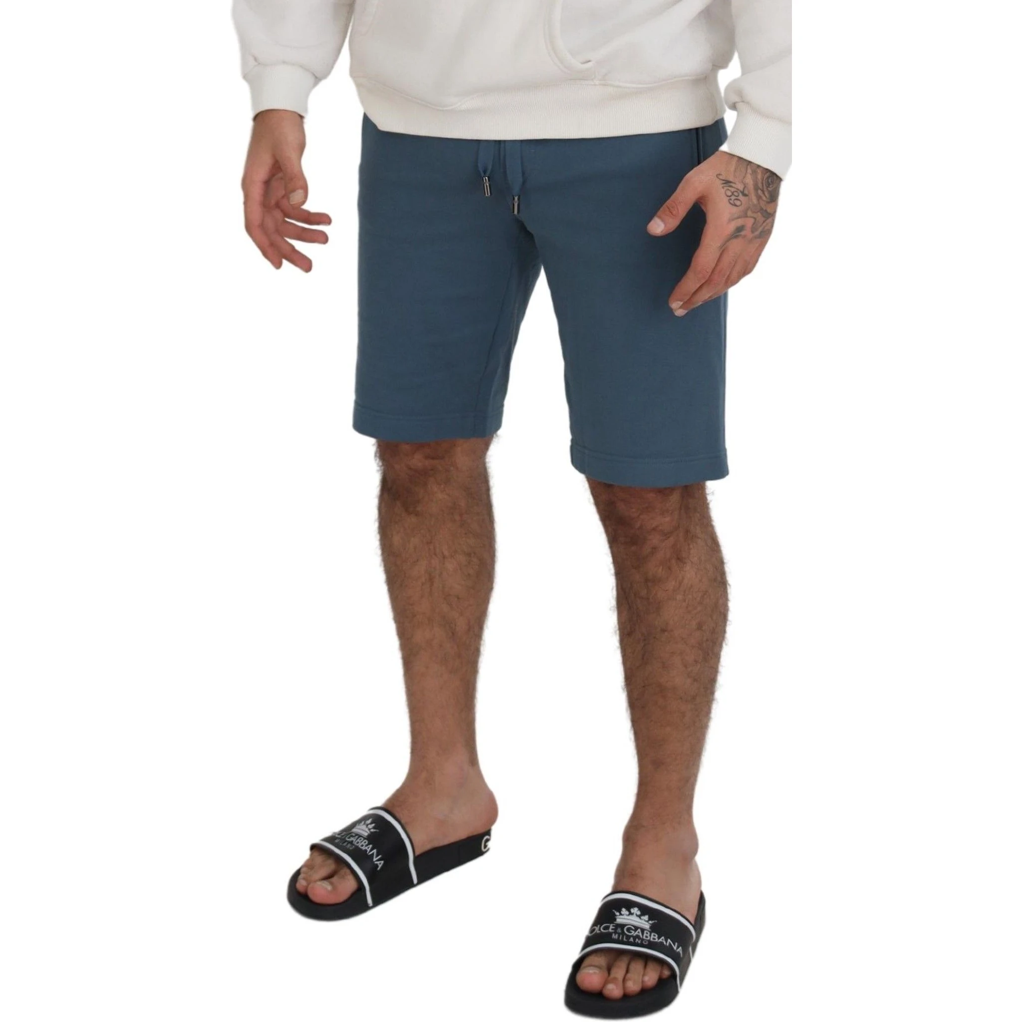 Blue Cotton Bermuda Casual Mens Shorts