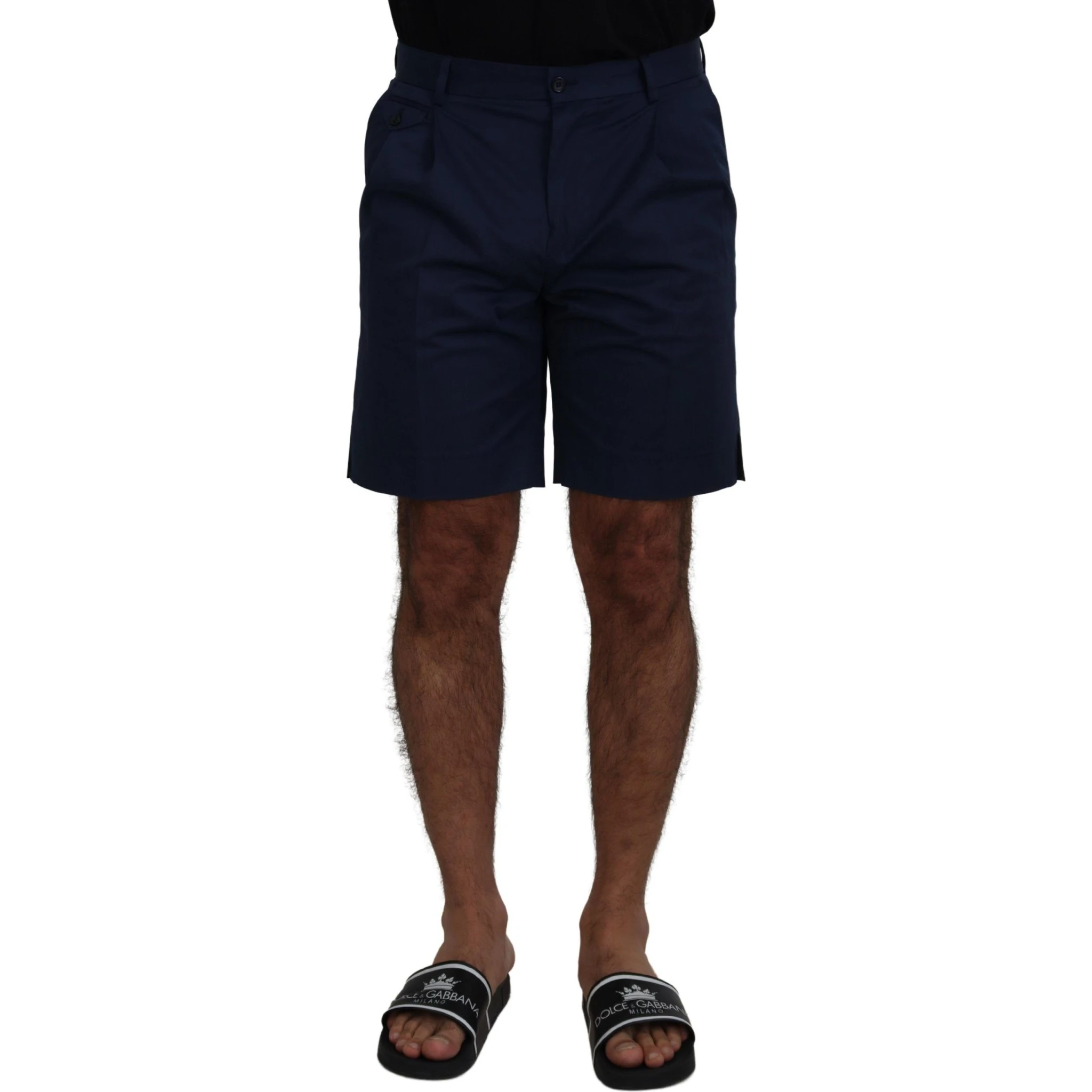 Blue Chinos Cotton Stretch Casual Shorts