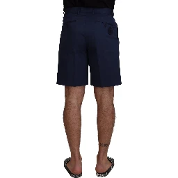 Blue Chinos Cotton Stretch Casual Shorts