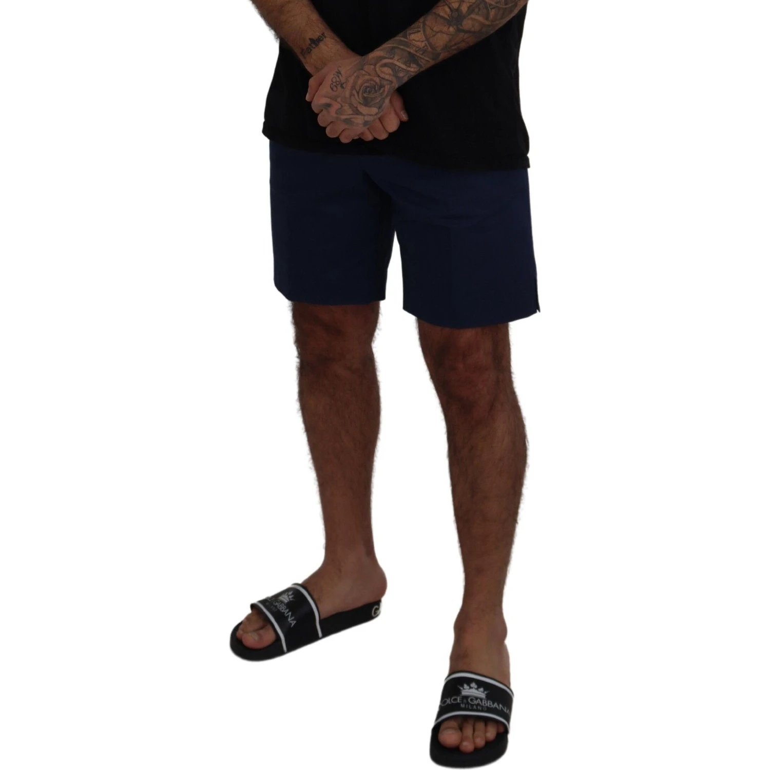 Blue Chinos Cotton Stretch Casual Shorts