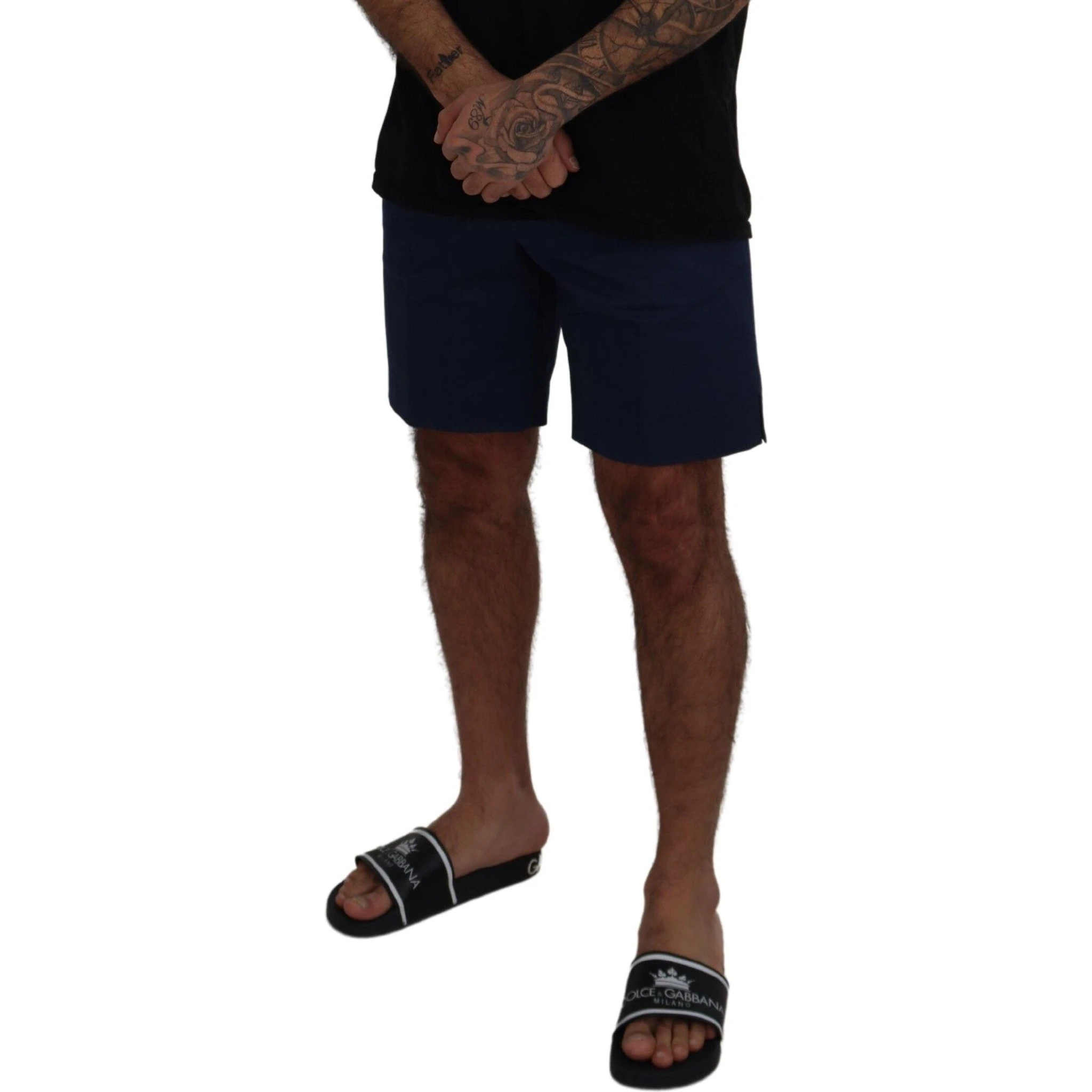 Blue Chinos Cotton Stretch Casual Shorts