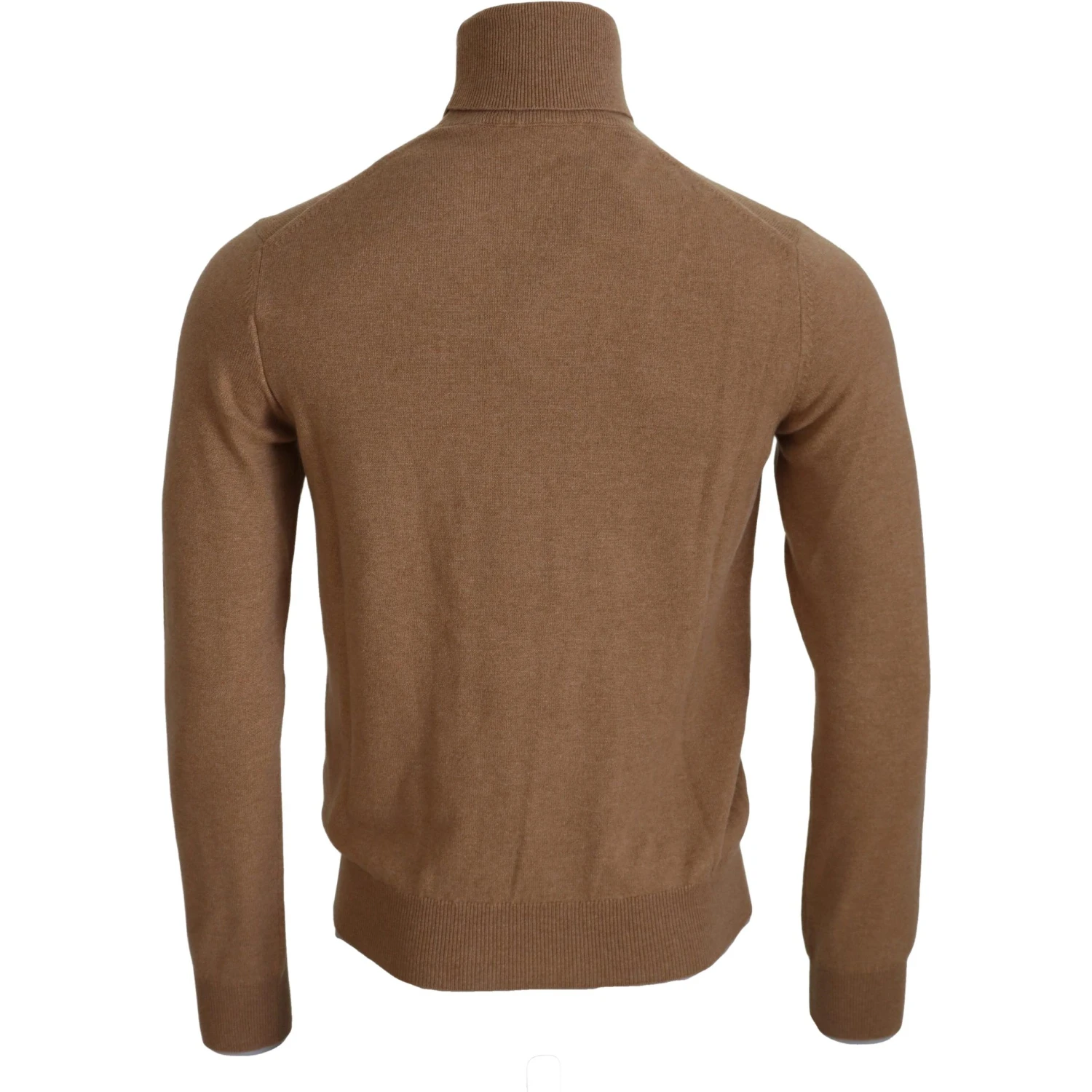 Beige Cashmere Turtleneck Pullover Sweater