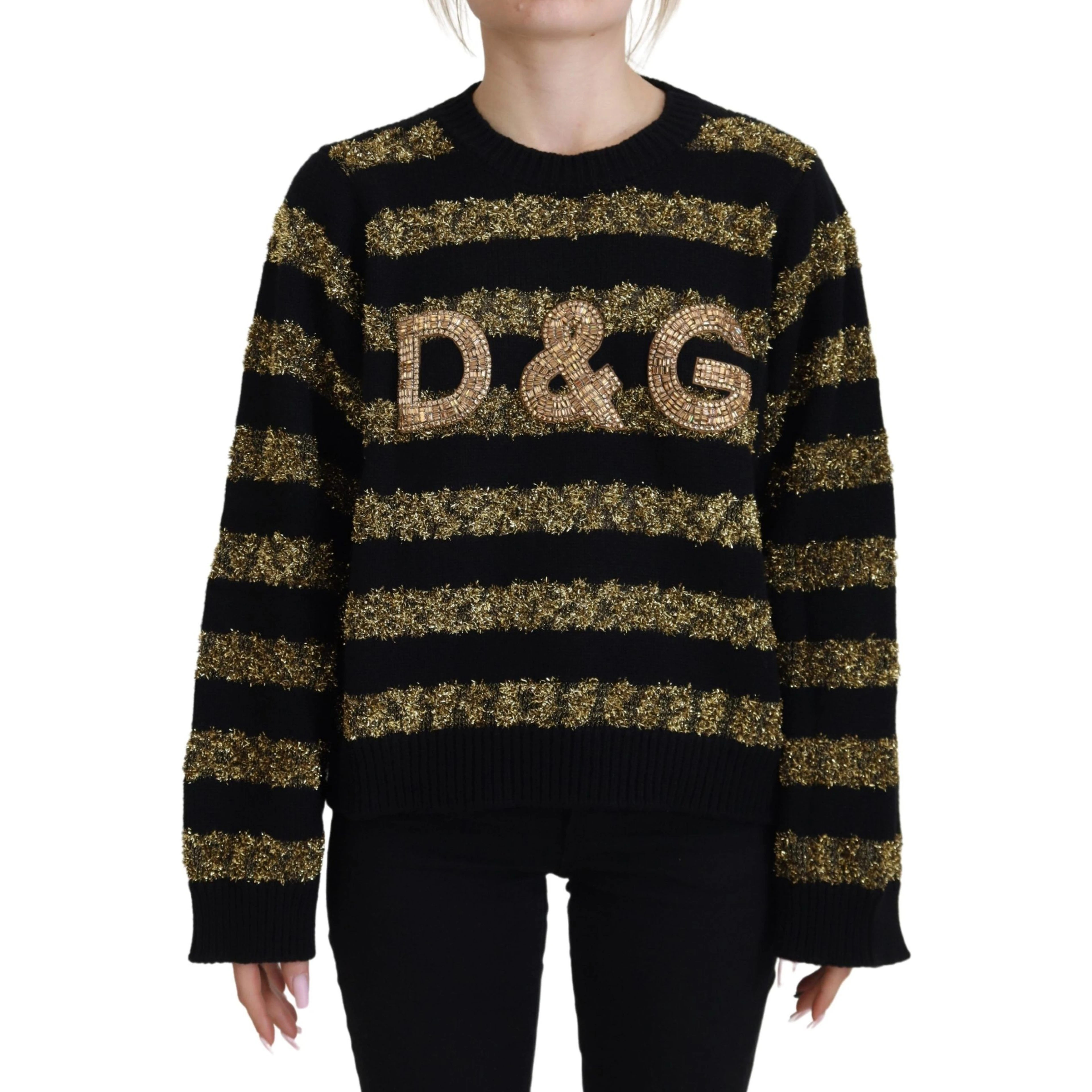 Black Gold D&G Crystal Cashmere Sweater