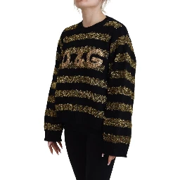 Black Gold D&G Crystal Cashmere Sweater