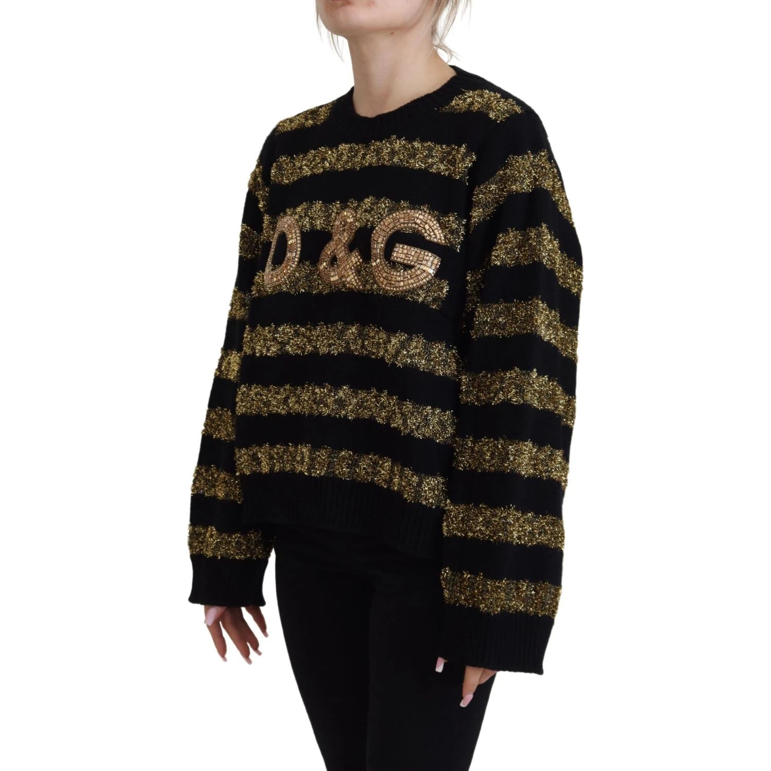 Black Gold D&G Crystal Cashmere Sweater