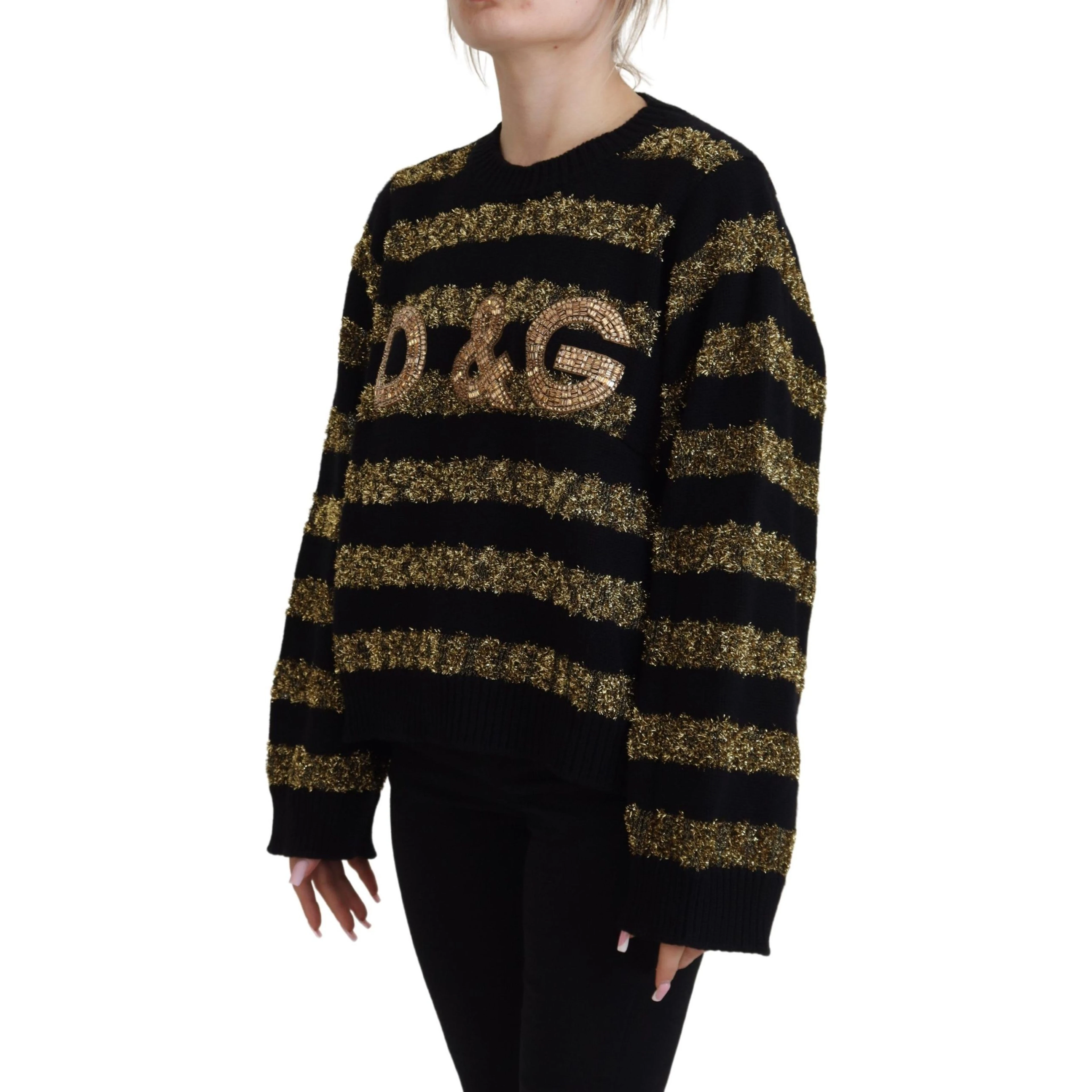 Black Gold D&G Crystal Cashmere Sweater