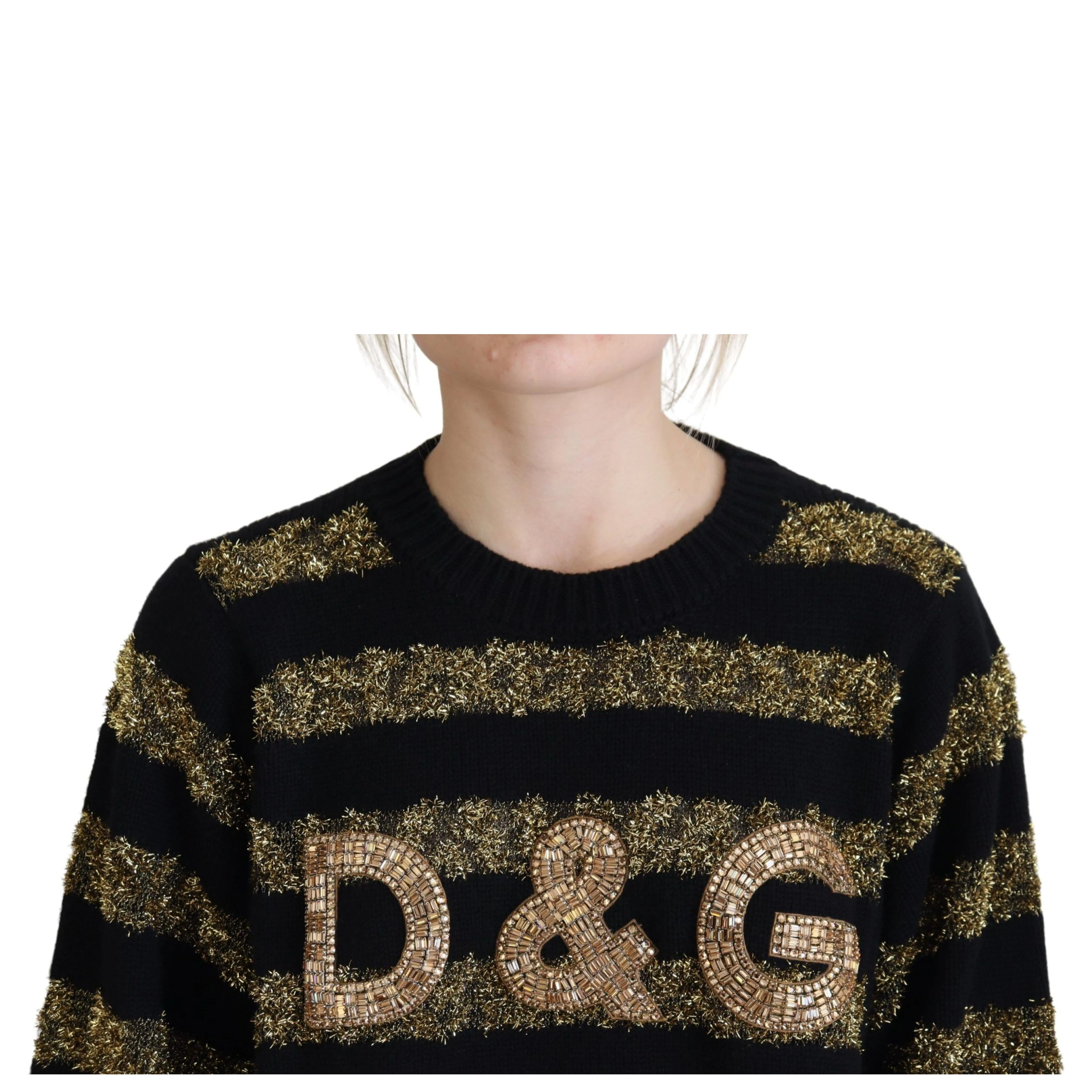 Black Gold D&G Crystal Cashmere Sweater