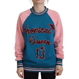 Blue Pink Queen Sequin Crystal Sweater