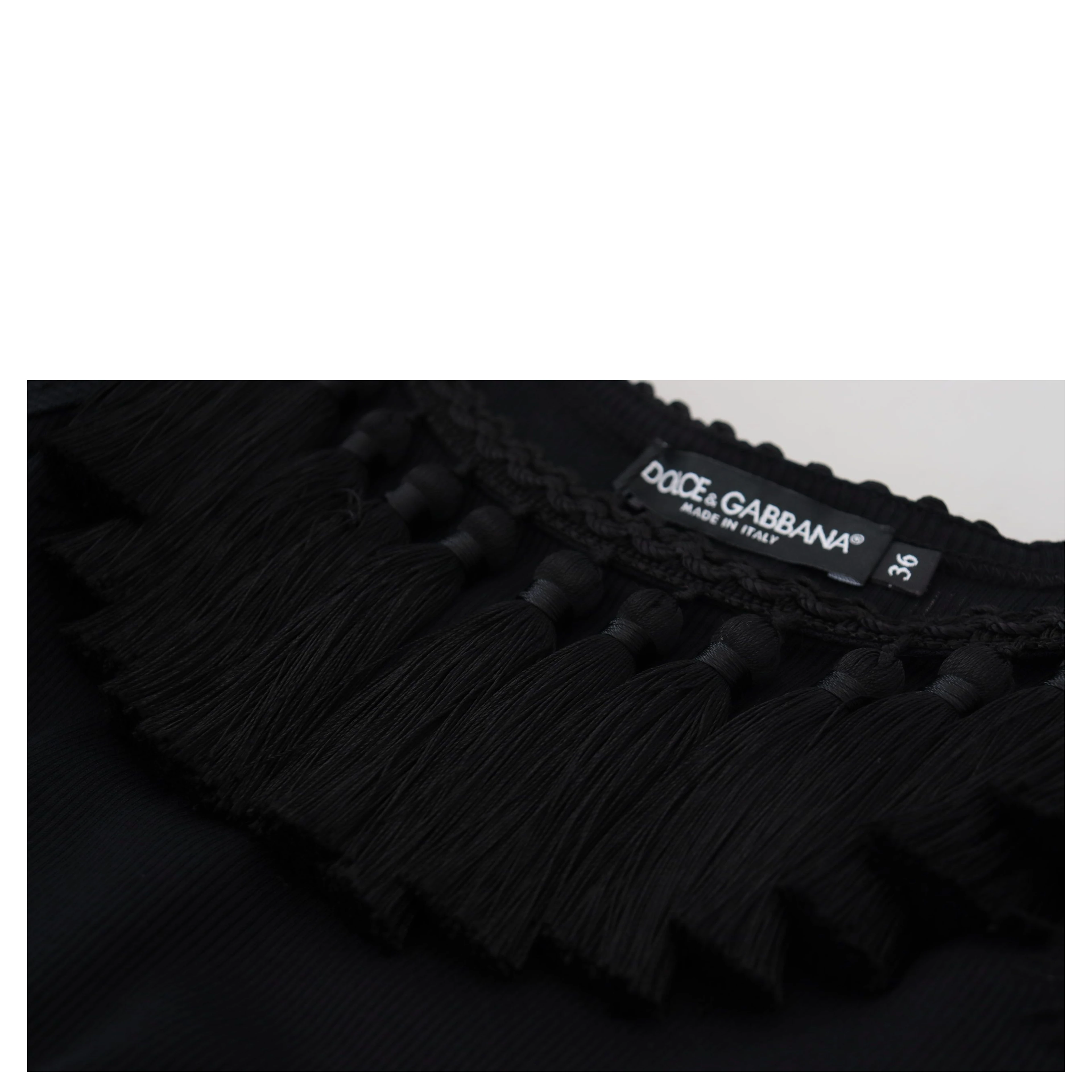 Black Tank Top Blouse Tassle Cotton Blouse