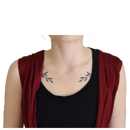 Bordeaux Silk Stretch Top Vest Blouse