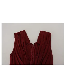 Bordeaux Silk Stretch Top Vest Blouse