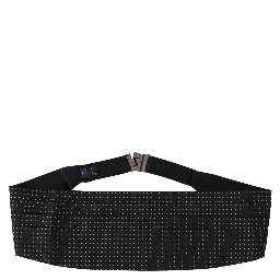 Black Polka Dot Wide Waist Men Belt Cummerband