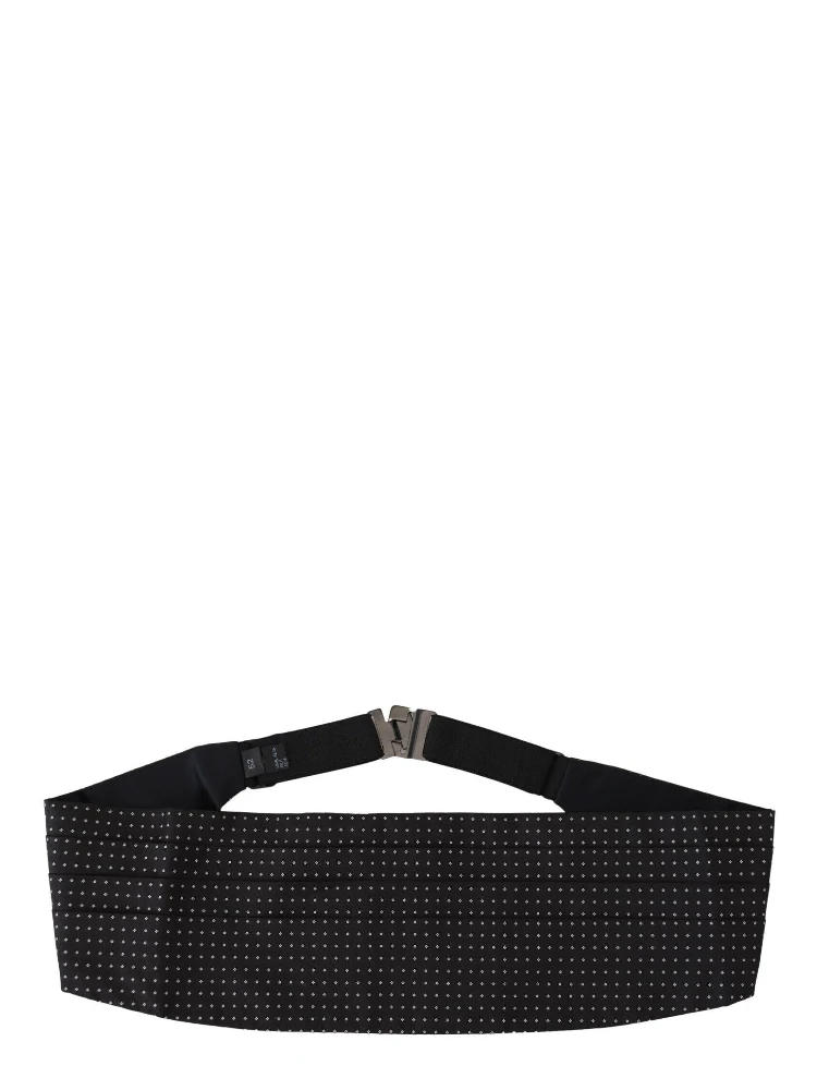 Black Polka Dot Wide Waist Men Belt Cummerband