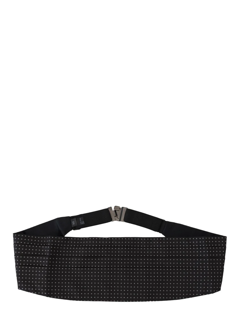 Black Polka Dot Wide Waist Men Belt Cummerband