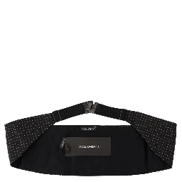 Black Polka Dot Wide Waist Men Belt Cummerband