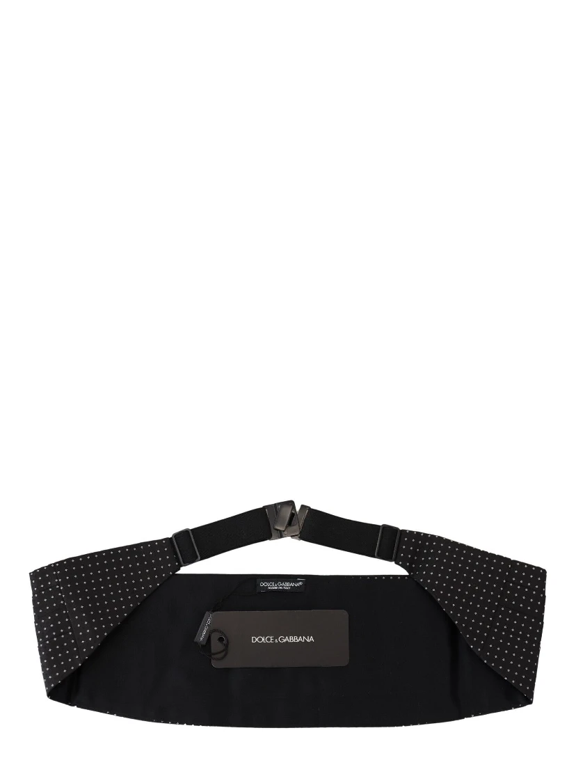 Black Polka Dot Wide Waist Men Belt Cummerband