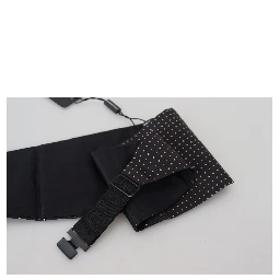 Black Polka Dot Wide Waist Men Belt Cummerband