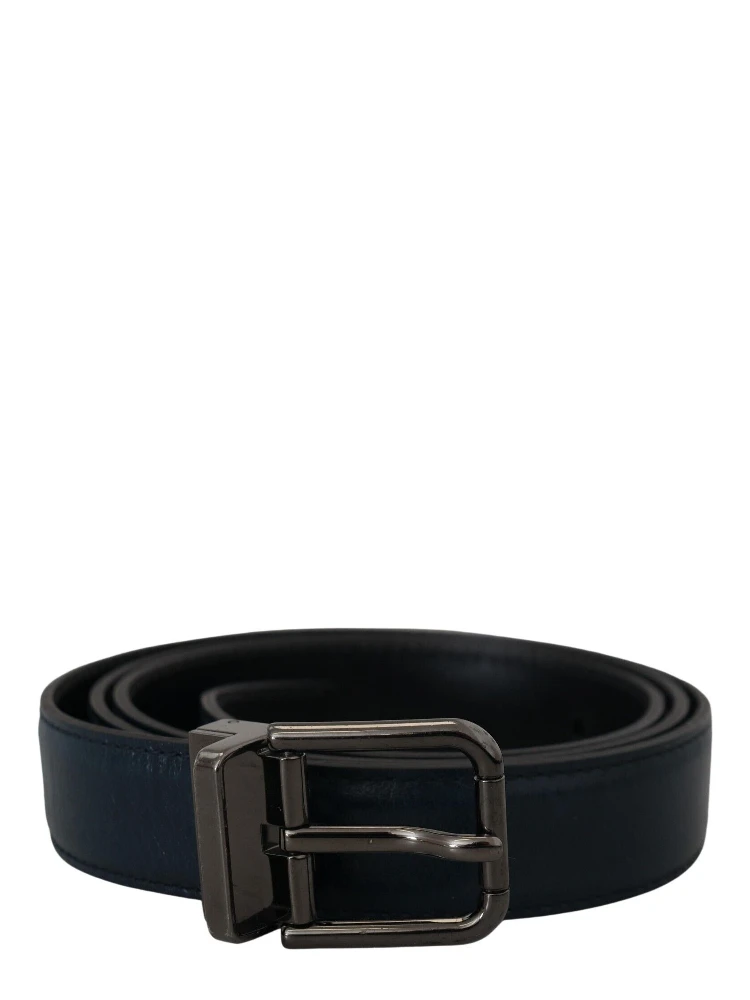 Blue Leather Silver Metal Buckle Vintage Belt alternative