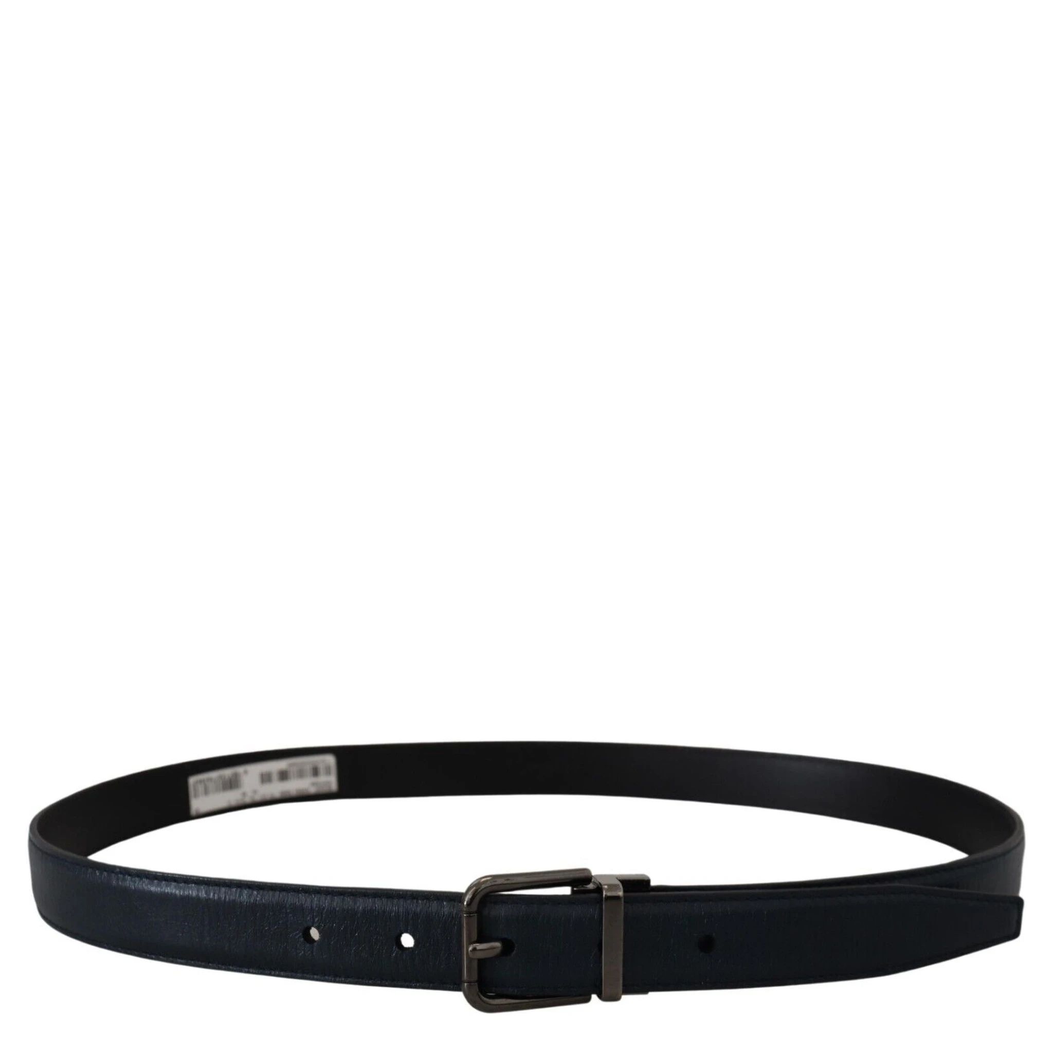 Blue Leather Silver Metal Buckle Vintage Belt