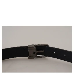 Blue Leather Silver Metal Buckle Vintage Belt