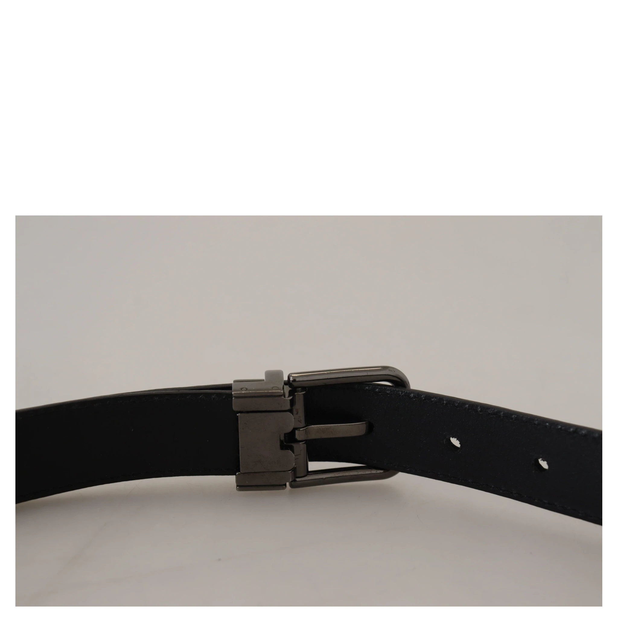 Blue Leather Silver Metal Buckle Vintage Belt